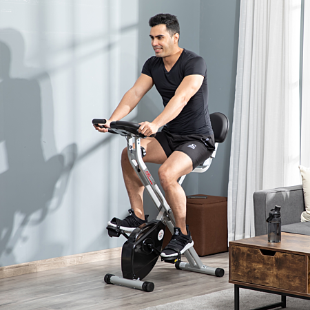 Vélo d'appartement pliable 8 niveaux de résistance magnétique selle réglable