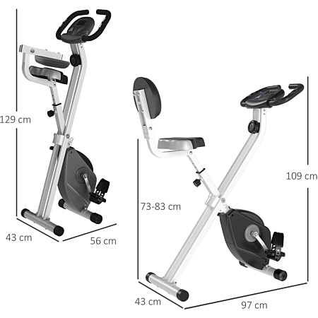 Vélo d'appartement pliable 8 niveaux de résistance magnétique selle réglable
