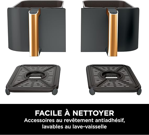 Ninja Foodi MAX Dual Zone Air Fryer, 2 Tiroirs, 9,5L, 6-en-1, Sans Huile