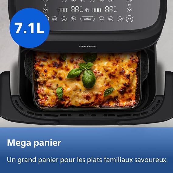 Philips Airfryer 1000 - Air Fryer Panier Flexible 7.1L, 10 modes