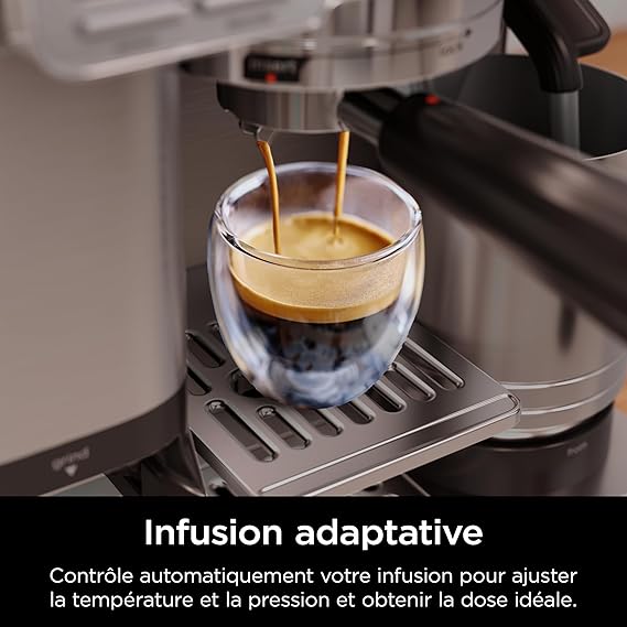 Ninja Machine à café Luxe Pro 3-en-1, Latte, Cappuccino, Infusion à froid et Espresso