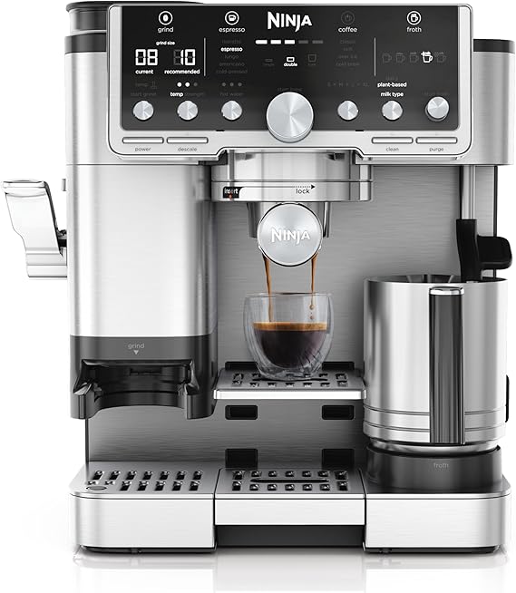 Ninja Machine à café Luxe Pro 3-en-1, Latte, Cappuccino, Infusion à froid et Espresso