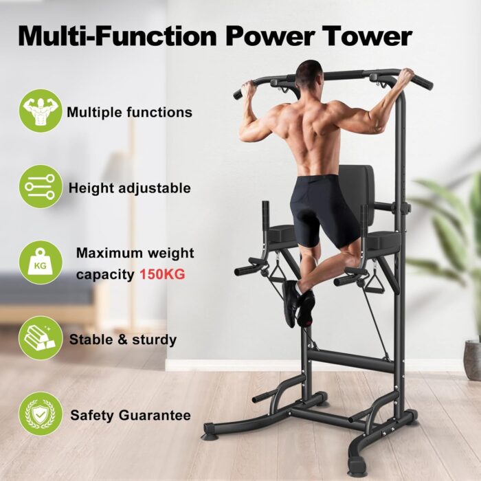 Dskeuzeew Station de traction Power Tower – Barre de traction autoportante