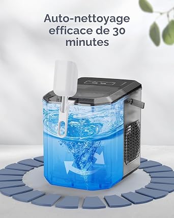Silonn Machine à glaçons avec poignée de transport et panier à glace,
