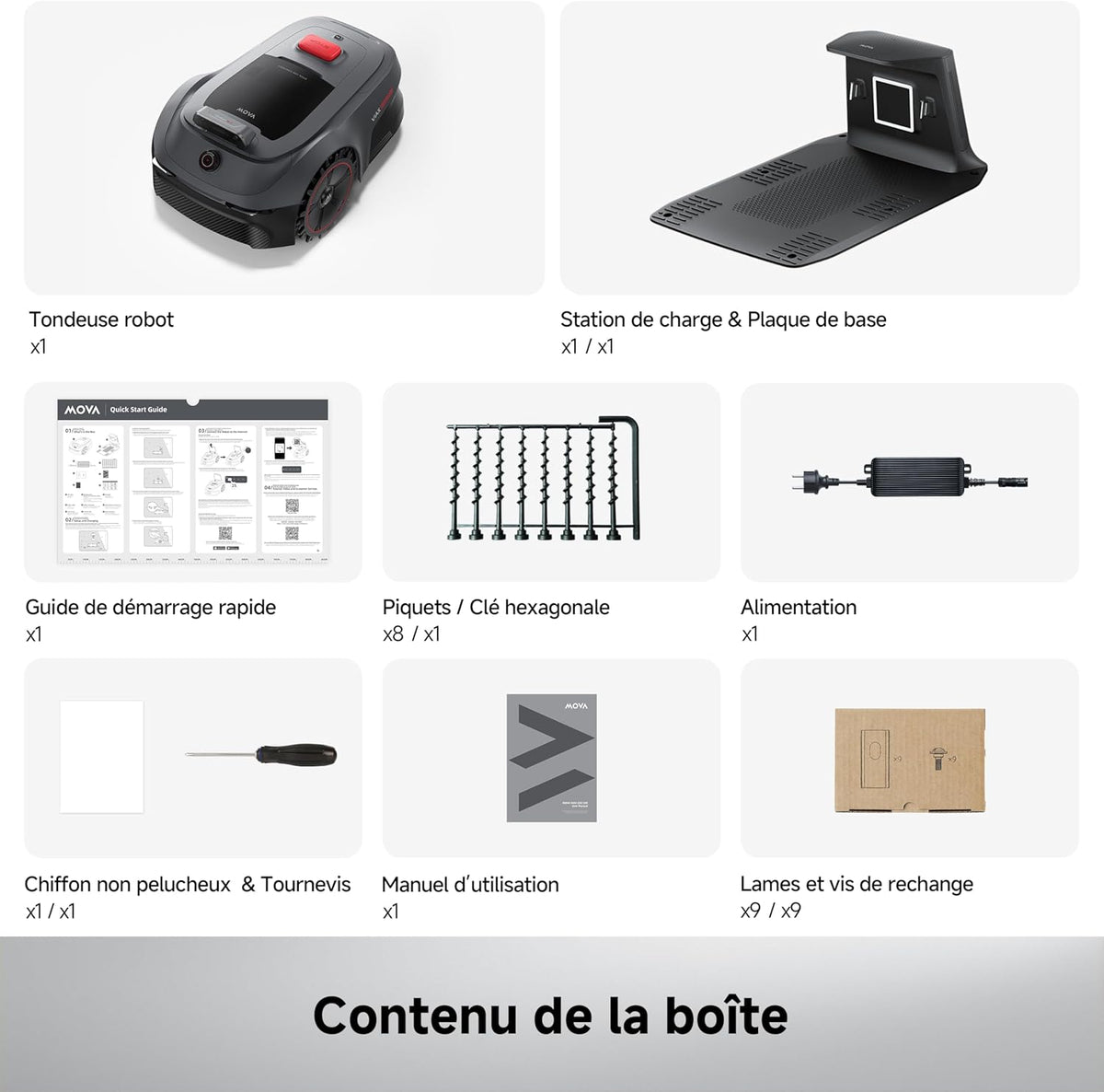 MOVA ViAX 500 Robot Tondeuse sans Fil périphérique,LiDAR 360°&Double Vision