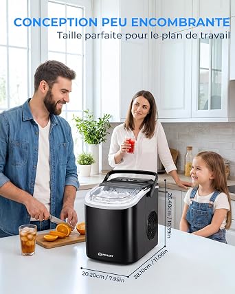 Cliquez pour voir la vue complète Ressources sur la sécurité et les produits Vous souhaitez recycler votre produit GRATUITEMENT ? WELLENT Machine à Glaçons de Comptoir, 8 Glaçons en 6 Min.