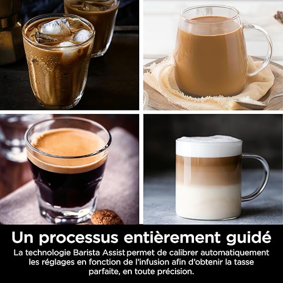 Ninja Machine à café Luxe Pro 3-en-1, Latte, Cappuccino, Infusion à froid et Espresso