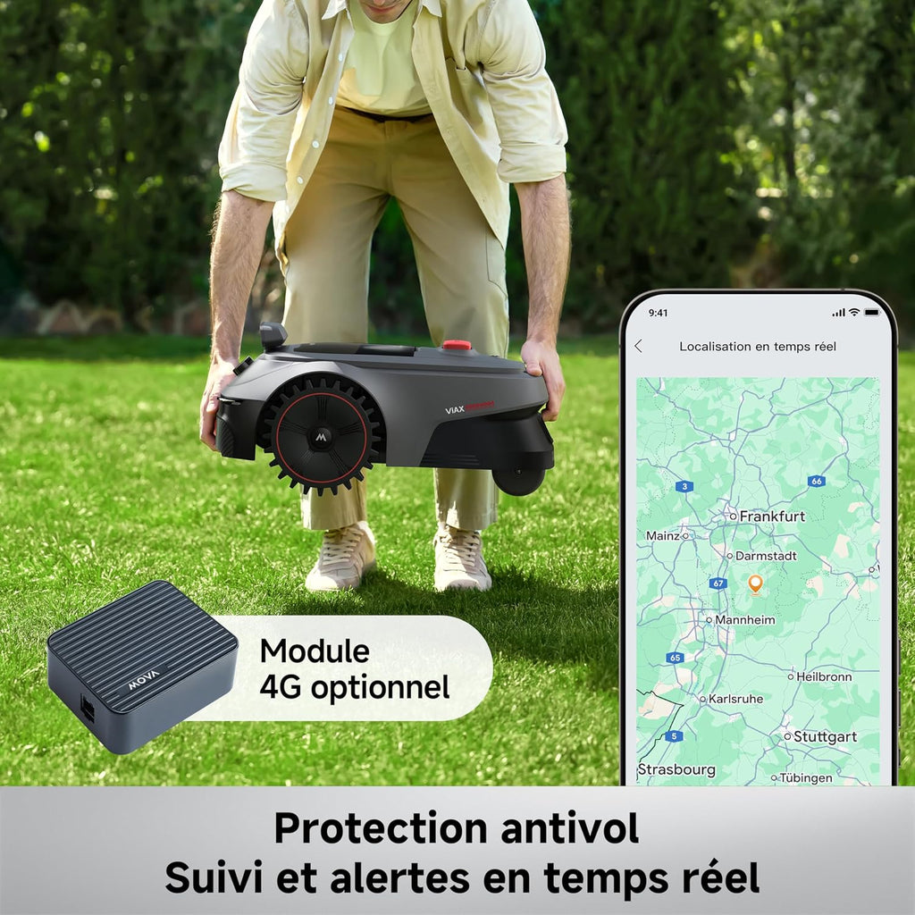 MOVA ViAX 500 Robot Tondeuse sans Fil périphérique,LiDAR 360°&Double Vision