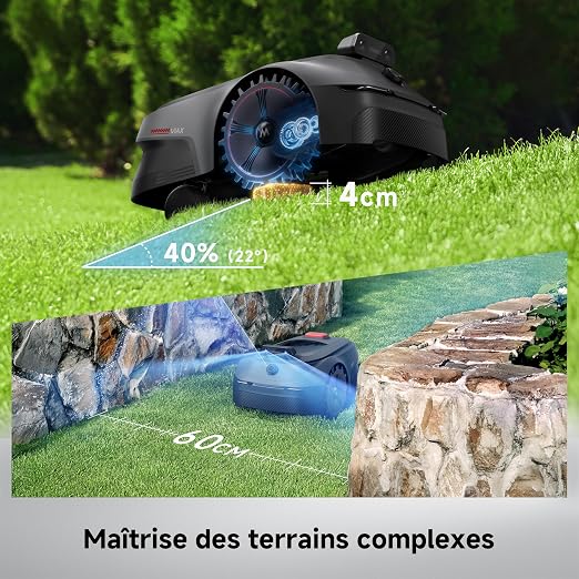 MOVA ViAX 500 Robot Tondeuse sans Fil périphérique,LiDAR 360°&Double Vision