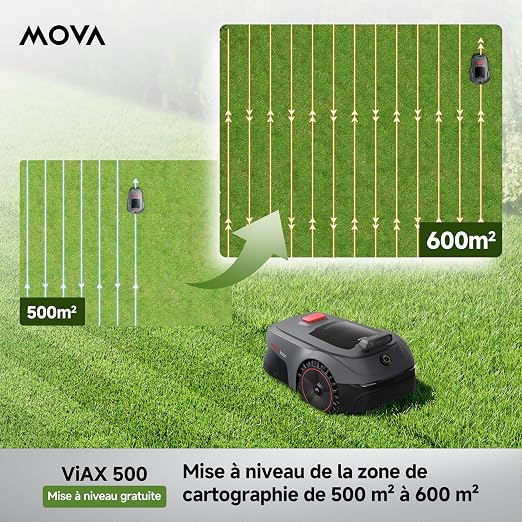 MOVA ViAX 500 Robot Tondeuse sans Fil périphérique,LiDAR 360°&Double Vision