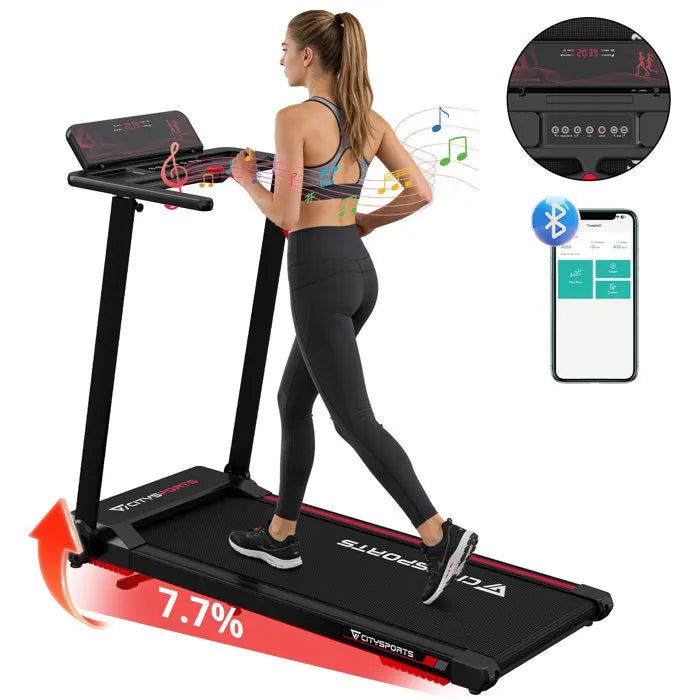 CITYSPORTS WP9 Tapis de Course Electrique. Tapis de course pliable.1400W, Vitesse 1.0- 12.0km/h,