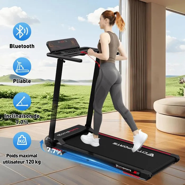 CITYSPORTS WP9 Tapis de Course Electrique. Tapis de course pliable.1400W, Vitesse 1.0- 12.0km/h,