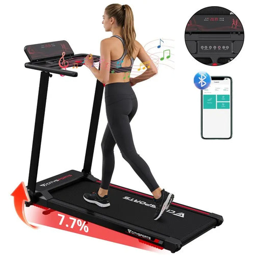 CITYSPORTS WP9 Tapis de Course Electrique. Tapis de course pliable.1400W, Vitesse 1.0- 12.0km/h,
